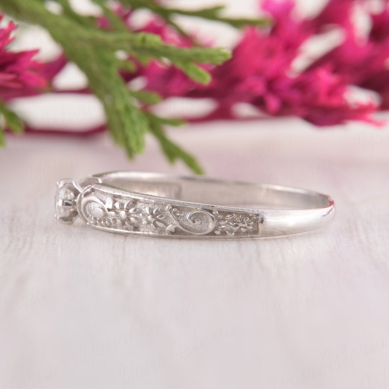Unique Womens Promise Ring, Silver Promise Ring for Her, Antique Silver Ring, Art Deco Silver Ring, Filigree Ring, Victorian Silver Ring image 4