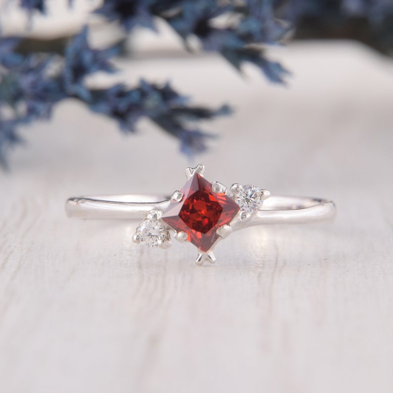 Womens Silver Ring Dainty Promise Ring for Her Etsy