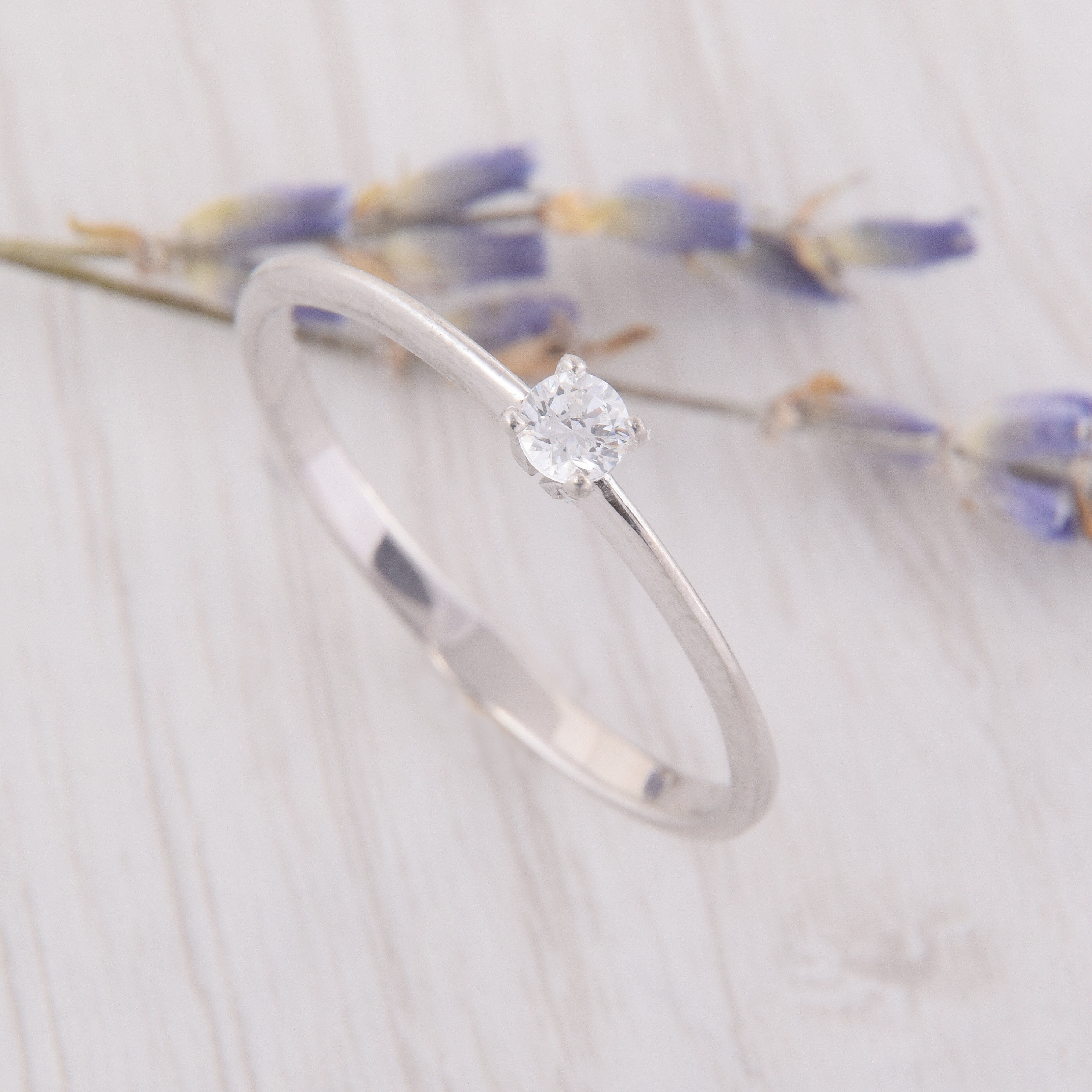 Delicate Rings Silver Womens Dainty Silver Ring, Small Promise Ring, Simple Silver Ring ...