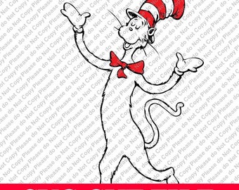 SVG Cut File Cat in Hat File~Silhouette Cut File~Cameo Cut File~Cricut Cut File ~Single Layer~ ~