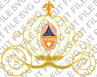 SVG Cut File~ Disney Princess Cinderella Carriage Multi Layer Cut File~Silhouette Cut File~Cameo ~Cricut~~Iron Ons Vinyl Cuts