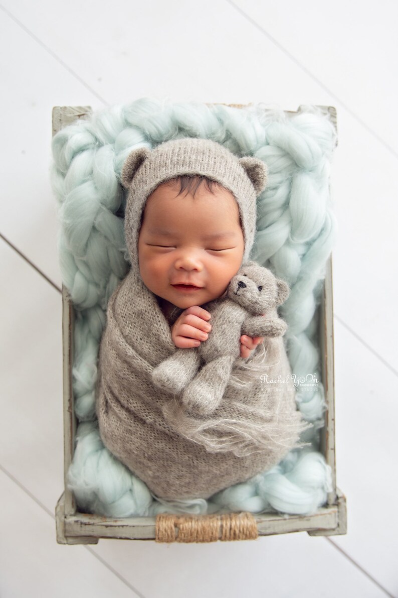 Newborn photo prop set wrap teddy bear toy teddy bear Etsy