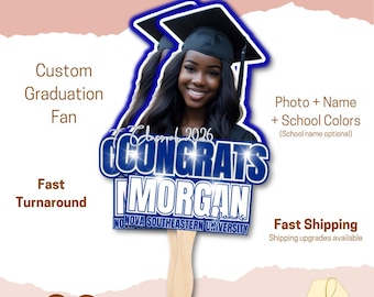Personalized Graduation Fan Custom Class of 2026 Party Favor Gift Graduate Keepsake