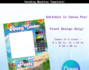 Oster Automaten Template. Frohe Ostern Automat. Osterbasteln. Ostergeschenke für Kinder. Stitch Inspiriert Tropisches Ostern.