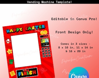 Super Mario inspirierte Oster Automaten Vorlage. Frohe Ostern Automat. Geburtstagsbasteln. Geburtstagsgeschenke für Kinder. Bearbeitbare Leinwand