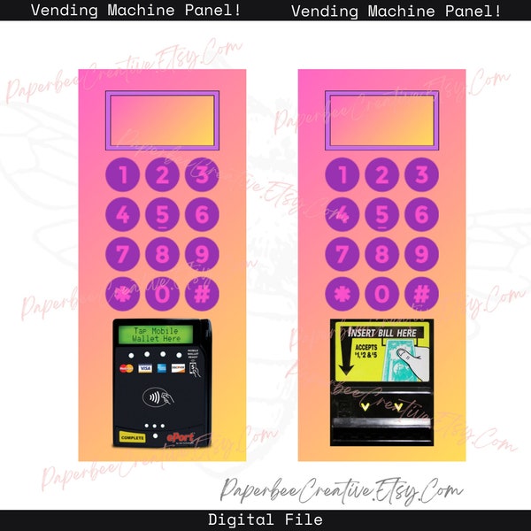 Personalized Vending Machine Payment Panel. Vending Machine Payment Panel. Vending Machine Panel Template. Card Reader for Vending Machine.