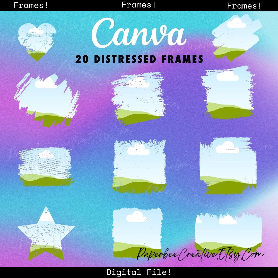 Distressed Canva Frame. Grunge Frame Template. Canva Memorial Frame ...