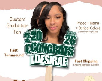 Custom Graduation Photo Fan | Class of 2026 Grad Party Keepsake