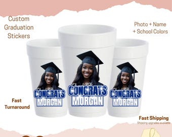 Abschluss Aufkleber | Styroporbecher Abziehbilder | Klasse von 2026 Partytassen Etiketten | Wasserdichte Grad-Aufkleber | Grad Cup Abziehbilder | Grad Party Decor