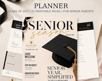 Senior Year Planner for Parents - Class of 2027 Printable Graduation & Event Organizer (Instant Download)