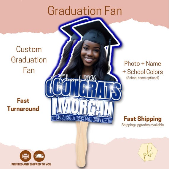 Personalized Fan, 2027 Custom Fans, Custom Photo Fan, 2027 Grad Party, Grad Favors, Graduation Favor, 2027 Grad, Graduation Fan, 2027 Fan