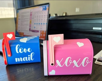 Valentines Day Mailbox BLUE, Kids Valentines Day Gift, Valentines Mail box, Kids Valentine, Personalized Mailbox, Child Valentine, Mini Mail