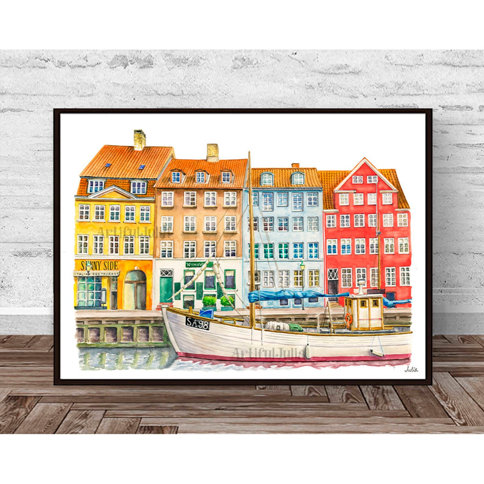 Copenhagen Print Copenhagen Travel Poster Denmark Poster Etsy