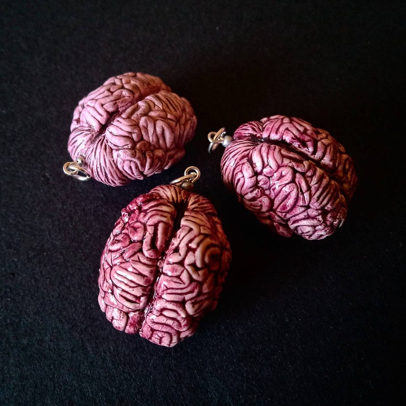 anatomical brain earrings creepy jewellery Pendant Set