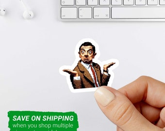 Mr Bean Sticker - Comedy Icon, British Humor, Classic TV, Funny Character, Quirky, Nostalgic, Pop Culture, Television