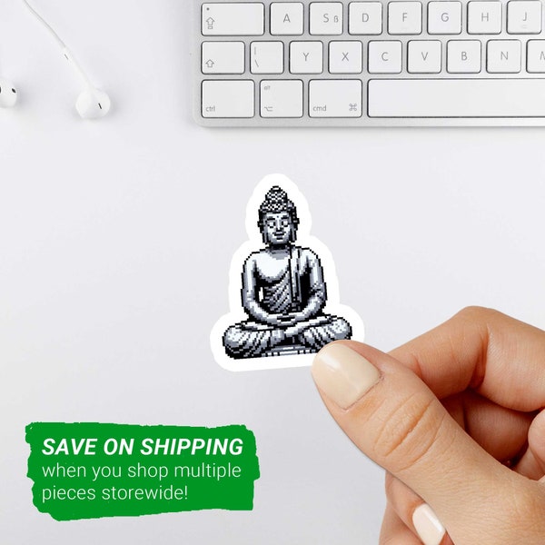 Buddha Sticker - Spiritual Art, Zen, Buddhism, Meditation, Peace, Enlightenment, Eastern Philosophy, Calm, Mindfulness, Serenity, Harmony