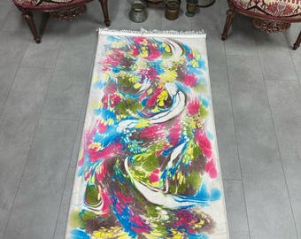Design Rug, Interior Home Decor Rug, Indoor Entry Rug, Entry Door Rug, Home Deco Oriental Rug, Art Rug, 80x150cm / 2.6x4.9ft Rug, Area Rug