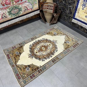 Ushak Handmade Home Decor Rug, Turkish Rug, Antique Rug, Boho style Handmade Rug, 87x152cm / 2.8x4.9ft, Bohemian Rug, Aztec Entry Rug