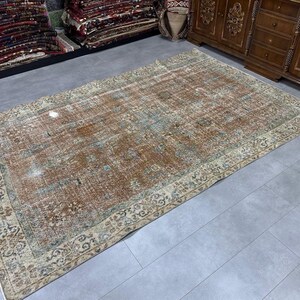 Antique Rug, Oushak Rug, Turkish Wool Carpet, Turkish Farmhouse Decor Vintage Rug,Saloon Rug/6.1x9.2ft,Area Decor Rug, Bedroom Rug,