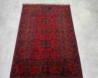 Afghan Rugs,Turkmen Rug,Handmade Turkmen Rug,Handmade Afghan Rug,Tribal Rug,Oriental Rug,Afghan Hand Knotted Rug,Afghan Bukhara Rug3.3x4.8ft