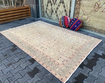 Ethnic rug Oriental rug 4 x 7 Ft Home decor rug Natural vintage rug Oushak rug Turkish rug Bohemian area rug Aztec carpet RR1815