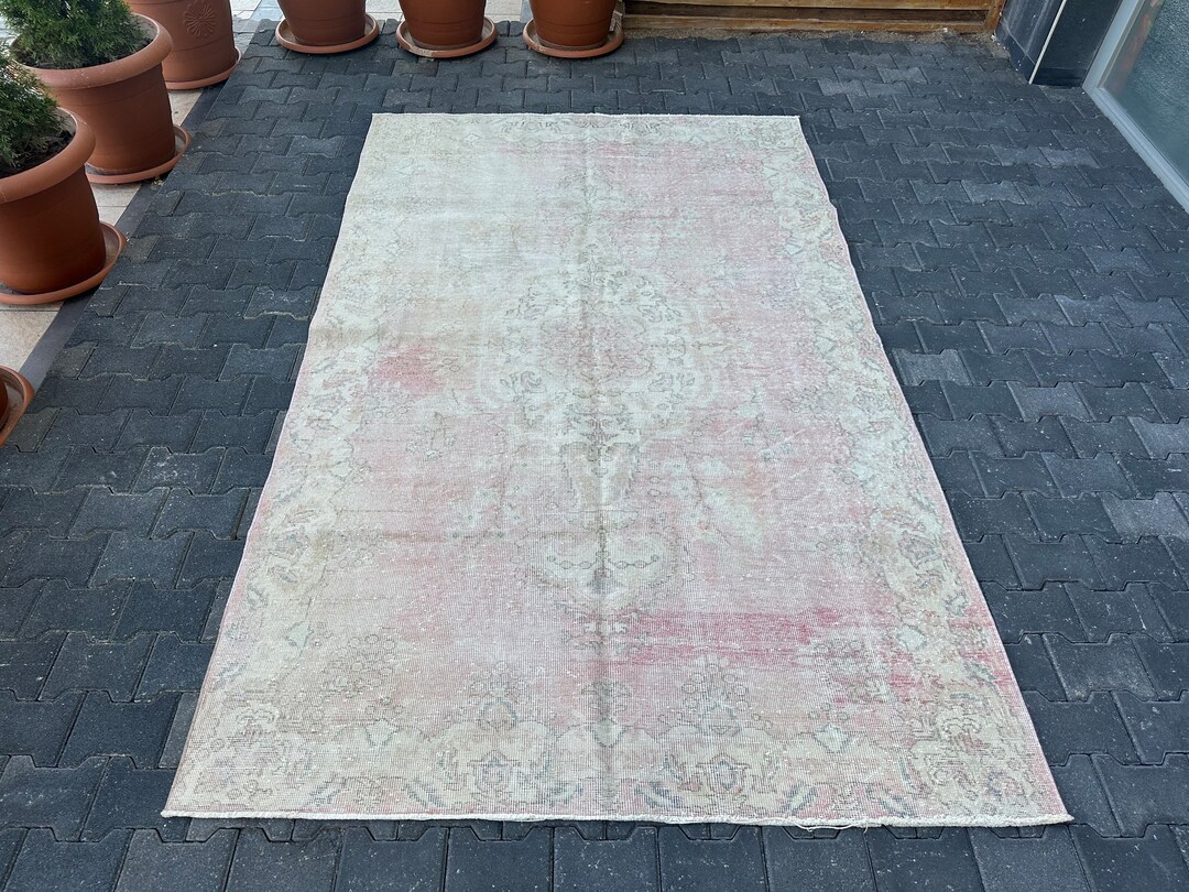 Soft Color Turkish Rug,muted Vintage Rug,soft Pink Turkish Rug,7x10 ...