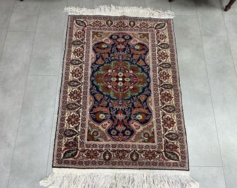 Turkey Ushak Anatolian Rug,Oushak Rug, Vintage Rug, Turkish Rug, Wool Ushak Rug, Oriental Woven Rug,95x128cm/3.1x4.1ft,Diningroom Area Rug