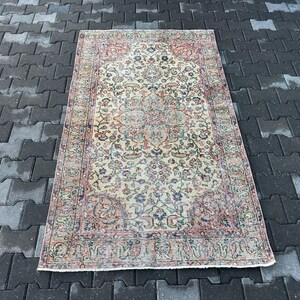 Bohemian Wool Anatolian Rug, Vintage Rug, Traditional Rug,113x190cm/3.7x6.2ft, Area Rug, Oriental Vintage Rug, Turkish Rug, Turkish Carpet