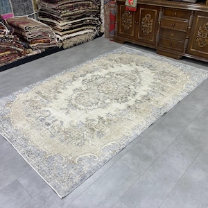 Anatolian Warm Pastel Oushak Rug,Turkish Wool Carpet, Turkish Farmhouse Decor Vintage Rug,Kids Room Rug,5.7x8.9ft,Area Decor Rug