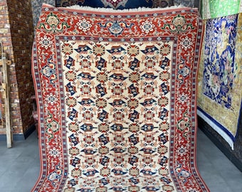 Anatolian Rug, Area Turkish Rug, Vintage Rug, 174x245cm/5.7x8ft ,Distressed Rug, Aztec Rug, Distressed Area Rug, Ushak Turkish Carpet Rug