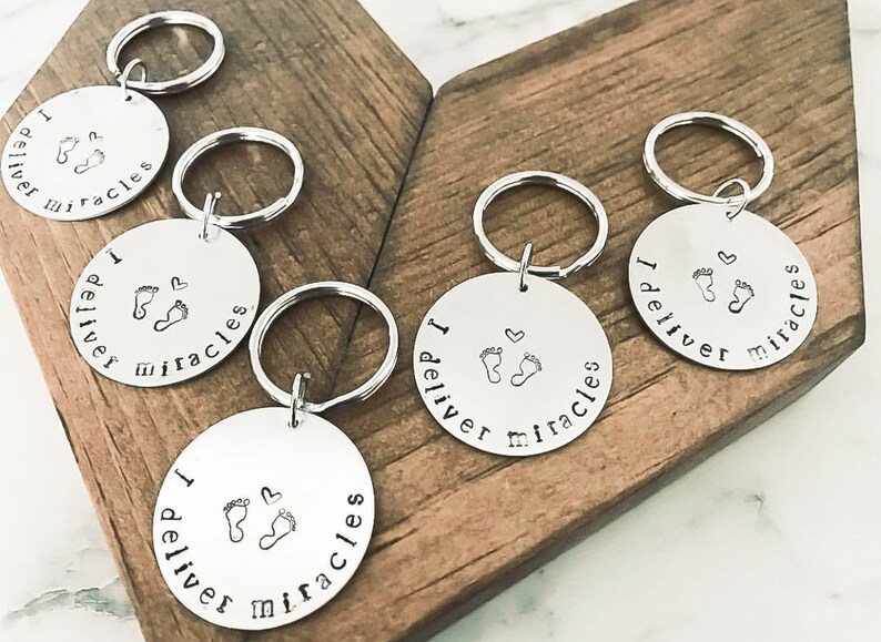 Gift for Nurse I Deliver Miracles Keychain Doctor Gift NICU Worker Pregnancy Support Midwife Gift Midwifery