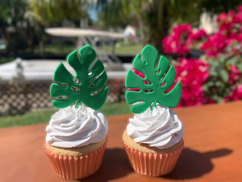 Fondant Large monstera leaves Cakes / Cupcake Toppers | Etsy