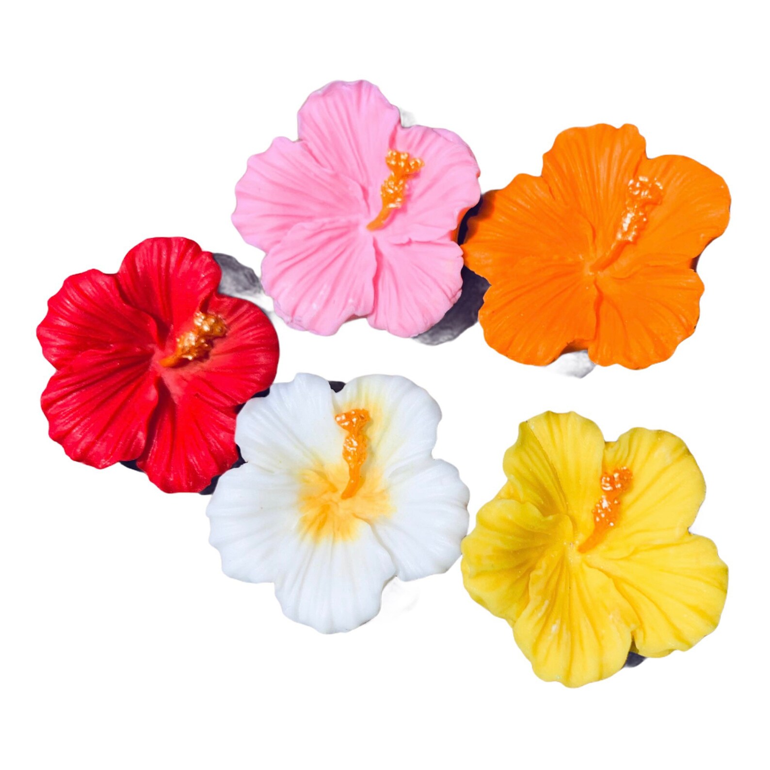 Fondant Hibiscus Edible Flowers/Cake and Cupcake Toppers Etsy