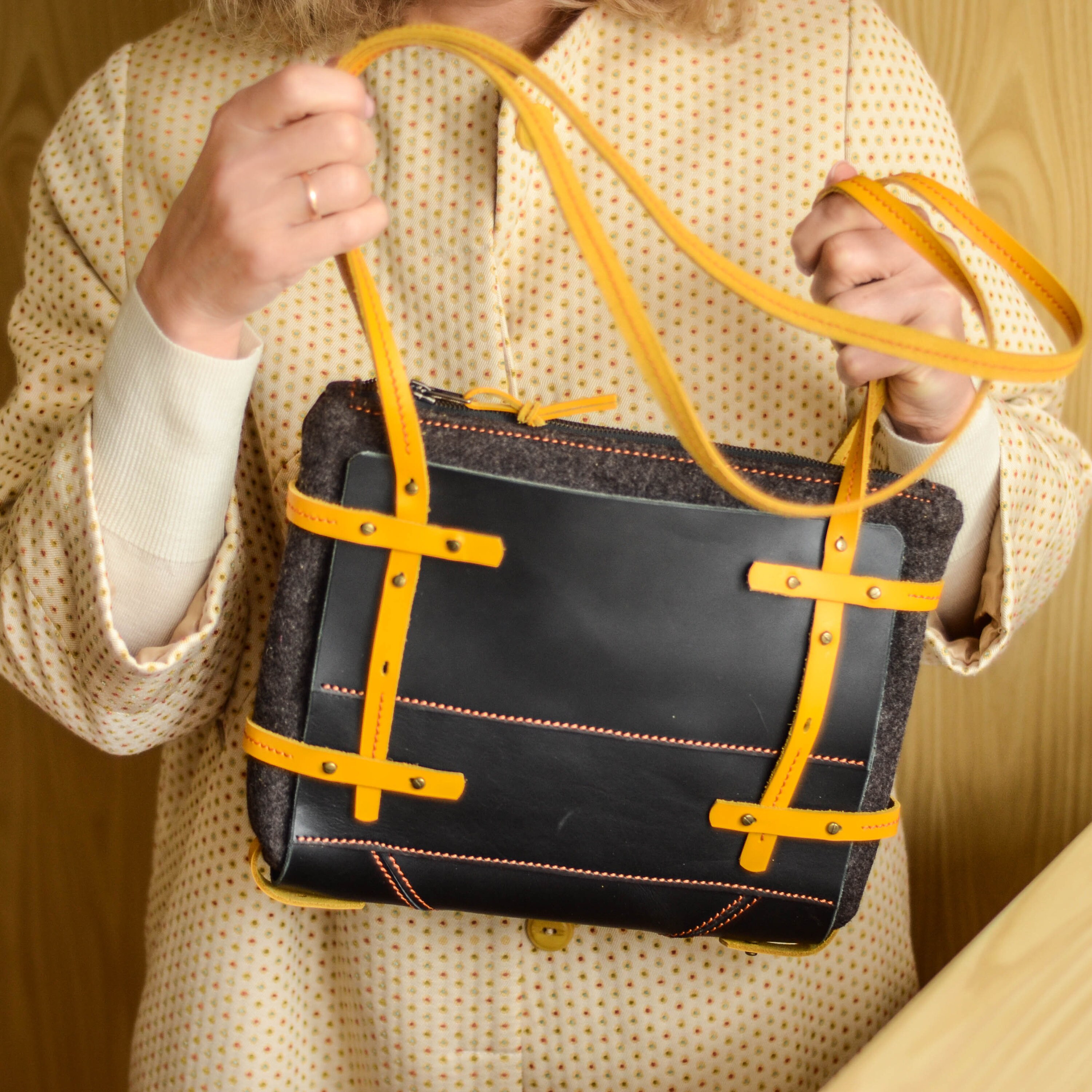 Mini tote bag Small leather tote Ladies work bag Etsy