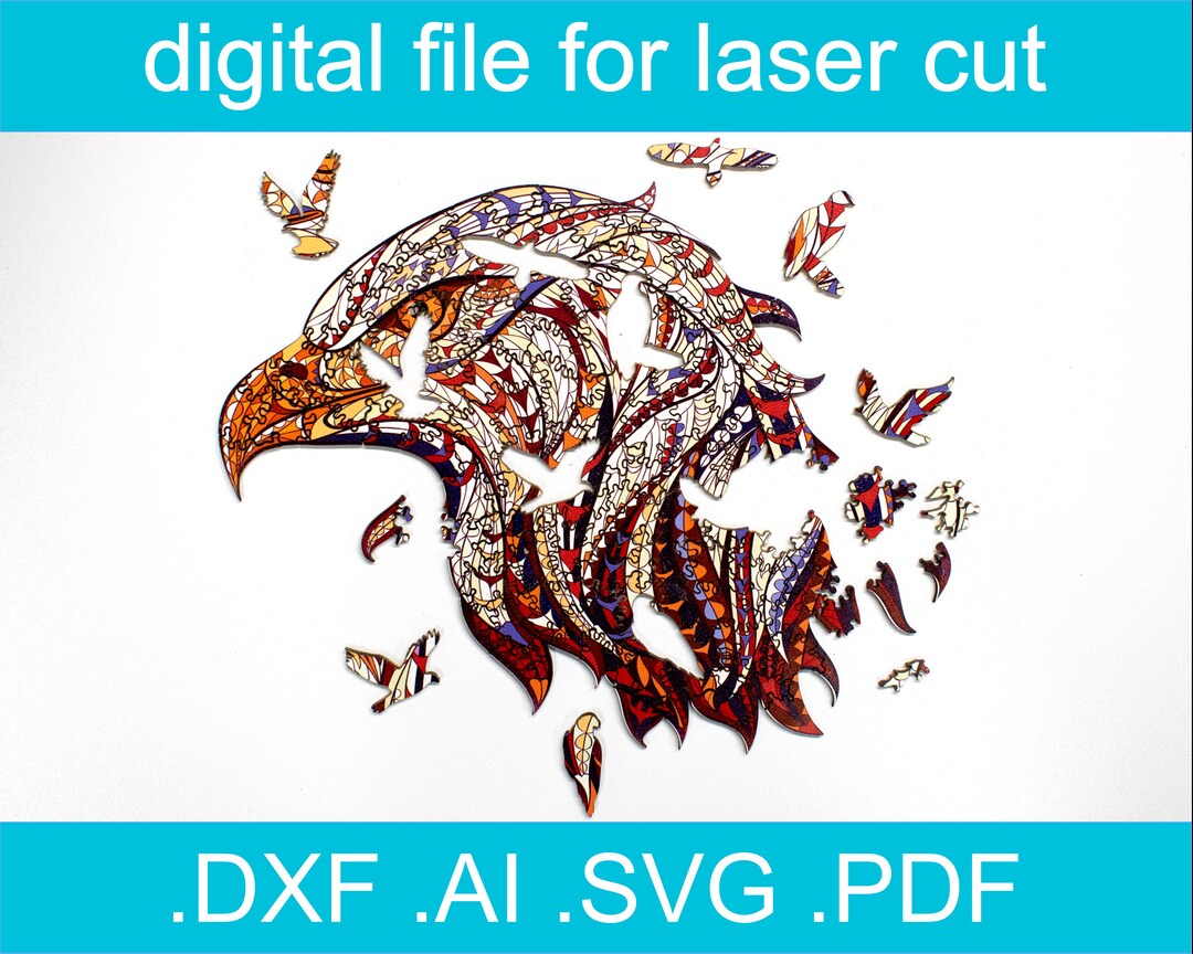 Laser Cut Files Puzzle Eagle | Glowforge Project | Cnc Files for Wood ...