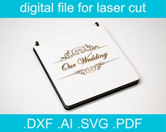 Laser Cut Files Box SVG  -  CD DVD Case Wedding
