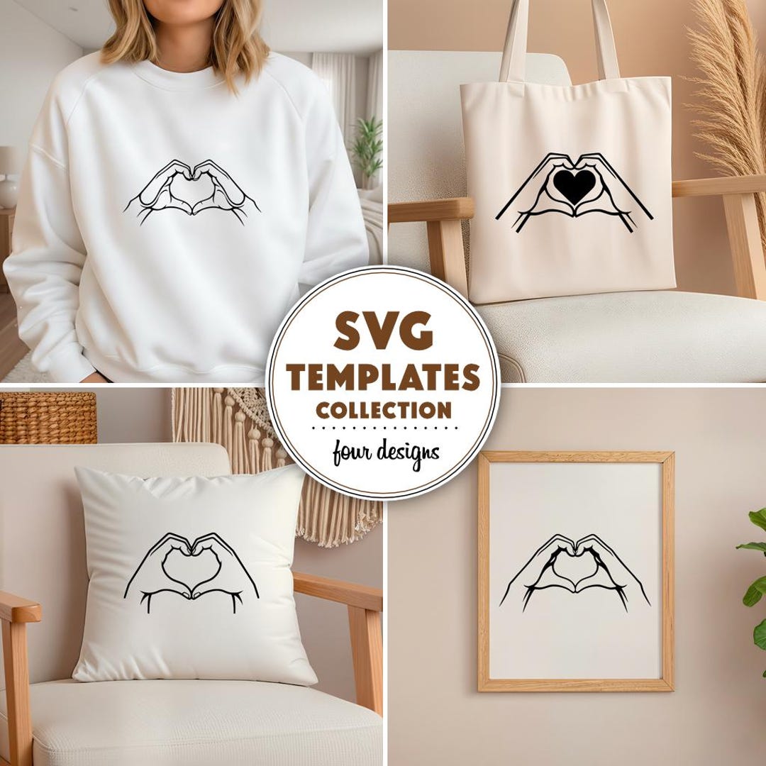 Heart Hands SVG Cut File Hand Heart Vector Clipart for Cricut ...