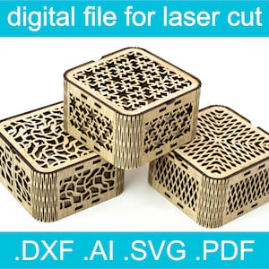 Laserschnitt-Dateien Box SVG Bundle 4 Designs • Laser geschnittener Vektor für Glowforge • Geschenkbox DXF • CNC-Dateien für Holz • Xtool d1 • Lightburn