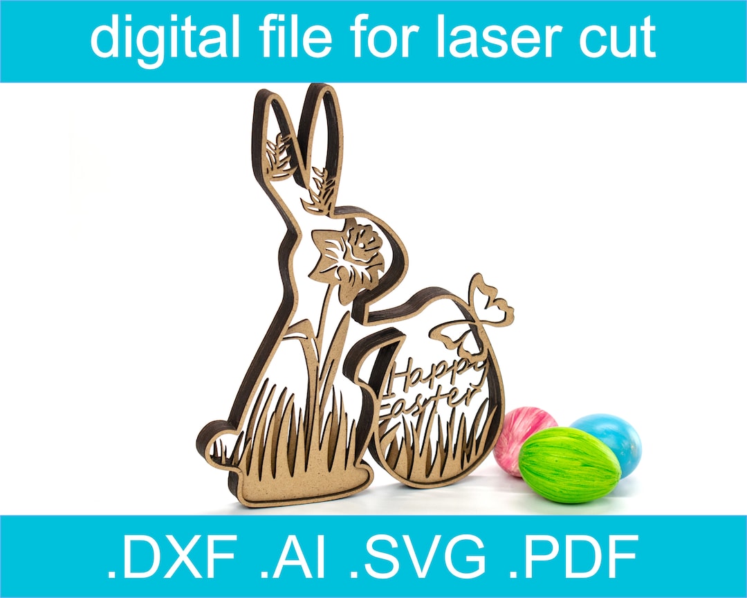 Layered Svg Easter | Laser Cut Files Easter Bunny SVG | Lasercut Vector ...