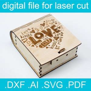 Laser Cut Files Box SVG Bunle 4 Designs  Laser cut Vector For Glowforge Gift Box dxf, ai, svg, Cut File