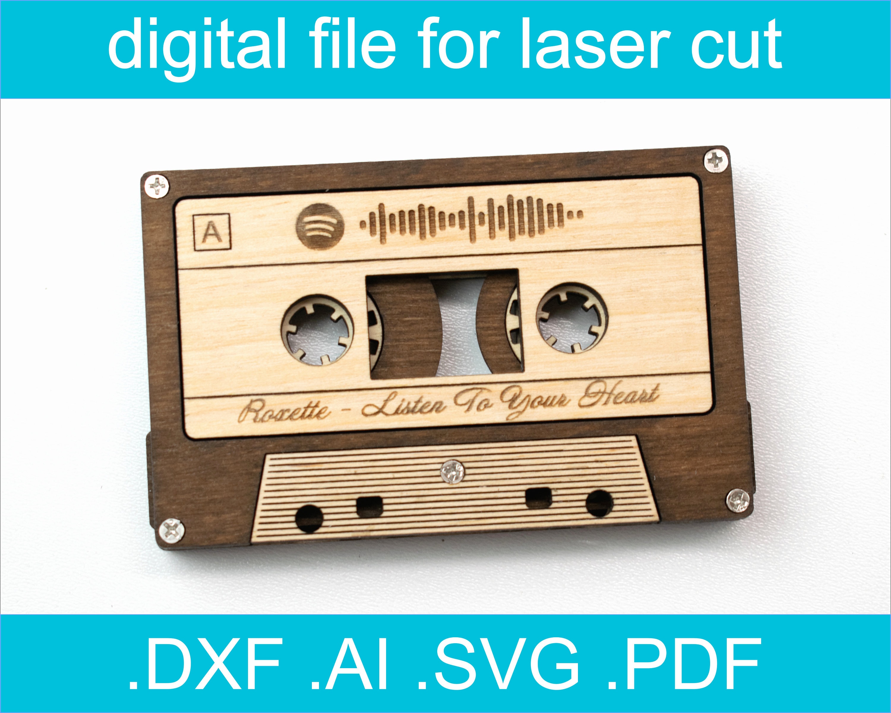 Laser Cut Files Cassette Tape Svg Cnc Files for Wood Old Etsy