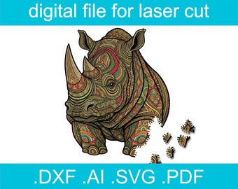 Laser Cut Files Puzzle Hippopotamus, Glowforge Project, Cnc Files For Wood, Glowforge SVG Files, Glowforge Ideas, Cnc Plans, Wooden Puzzle