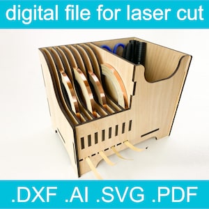 Lasergesneden bestanden koperfolie dispenserhouder SVG • Lasergesneden vector voor Glowforge • CNC-bestanden voor hout • Xtool d1 • Lightburn