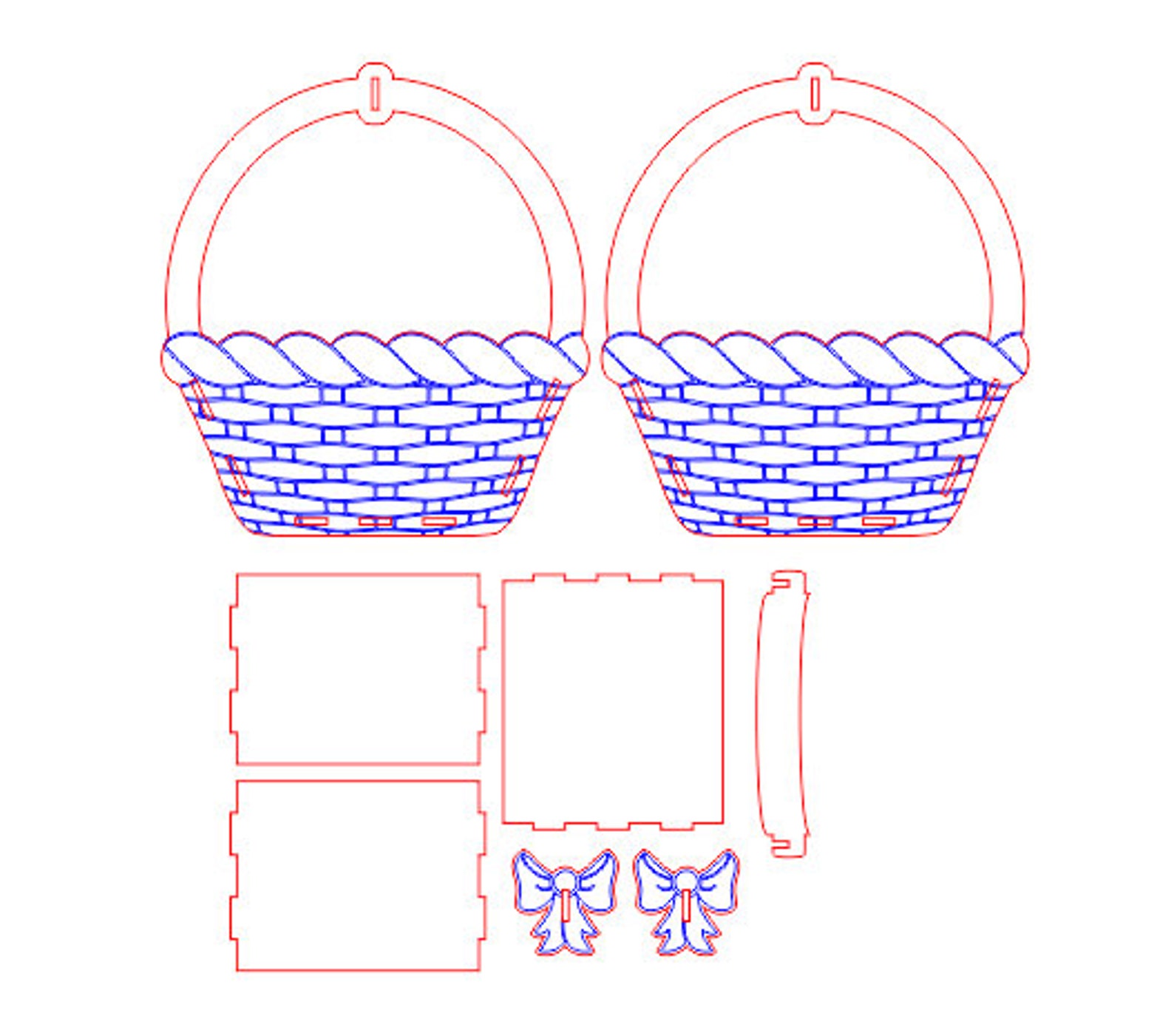 Easter Basket Svg Glowforge | Laser Cut Files | Cnc Files for Wood ...
