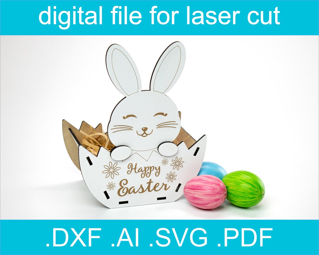 Easter Basket Svg Cut File for Laser | Easter SVG | Lasercut Vector for ...