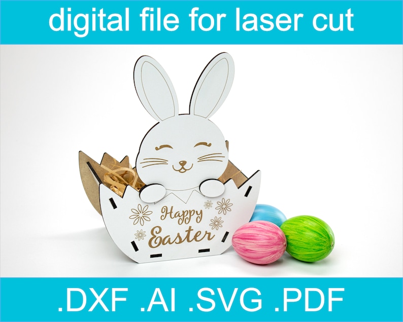 Easter Basket Svg Cut File for Laser | Easter SVG | Lasercut Vector for ...
