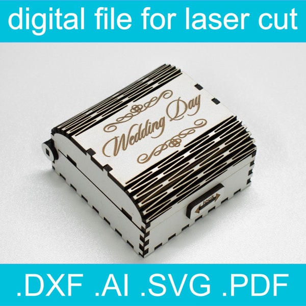 Fichier vectoriel découpé au laser pour boîte Glowforge pour clé USB