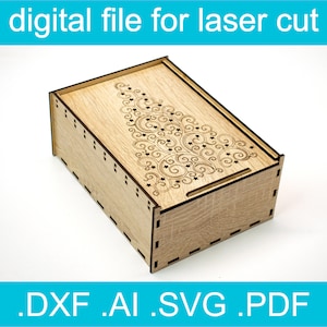 Laser geschnittene Schlitzbox Bundle 2 Designs, Laser geschnitten Weihnachtsgeschenkbox, Glowforge SVG-Datei, Cnc-Dateien für Holz, NGLN