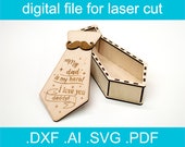 Fathers Day Gift Box Laser Cut File SVG, Wood Tie Box SVG, xtool d1 files,  LightBirn Project,  Glowforge Ideas, Cnc Files For Wood