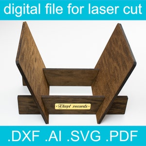 File tagliati al laser - File SVG per contenitori per dischi in vinile, file DXF per porta dischi in vinile per Glowforge, porta dischi in vinile